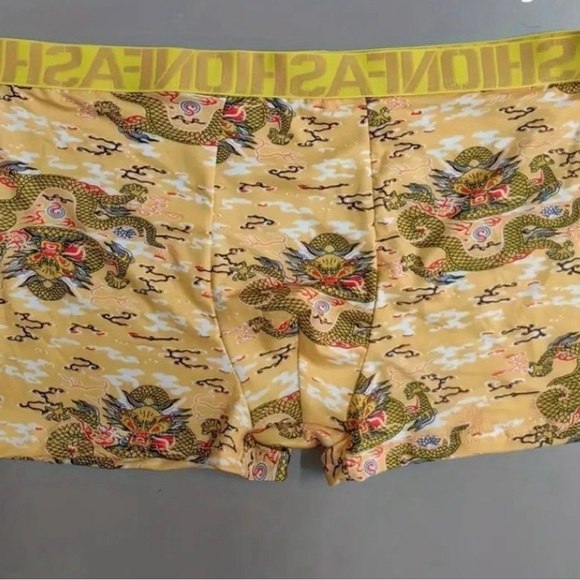 Bundle of 4 Dragon Print Men's Fashion Breathable Boxer Briefs, Size Medium - Picture 8 of 8